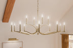 KICHLER 52698CPZ Malene 52.75 Inch 14 Light 2-Tier Chandelier In Champagne Bronze