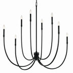 KICHLER 52699BK Malene 45.25 Inch 8 Light Foyer Chandelier In Black