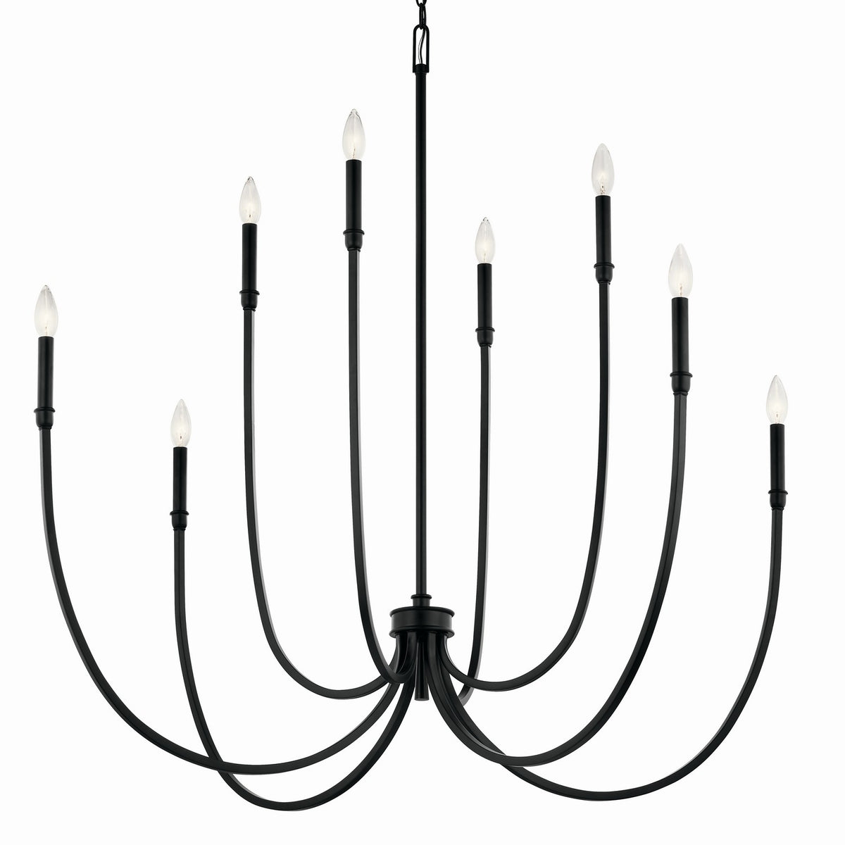 KICHLER 52699BK Malene 45.25 Inch 8 Light Foyer Chandelier In Black