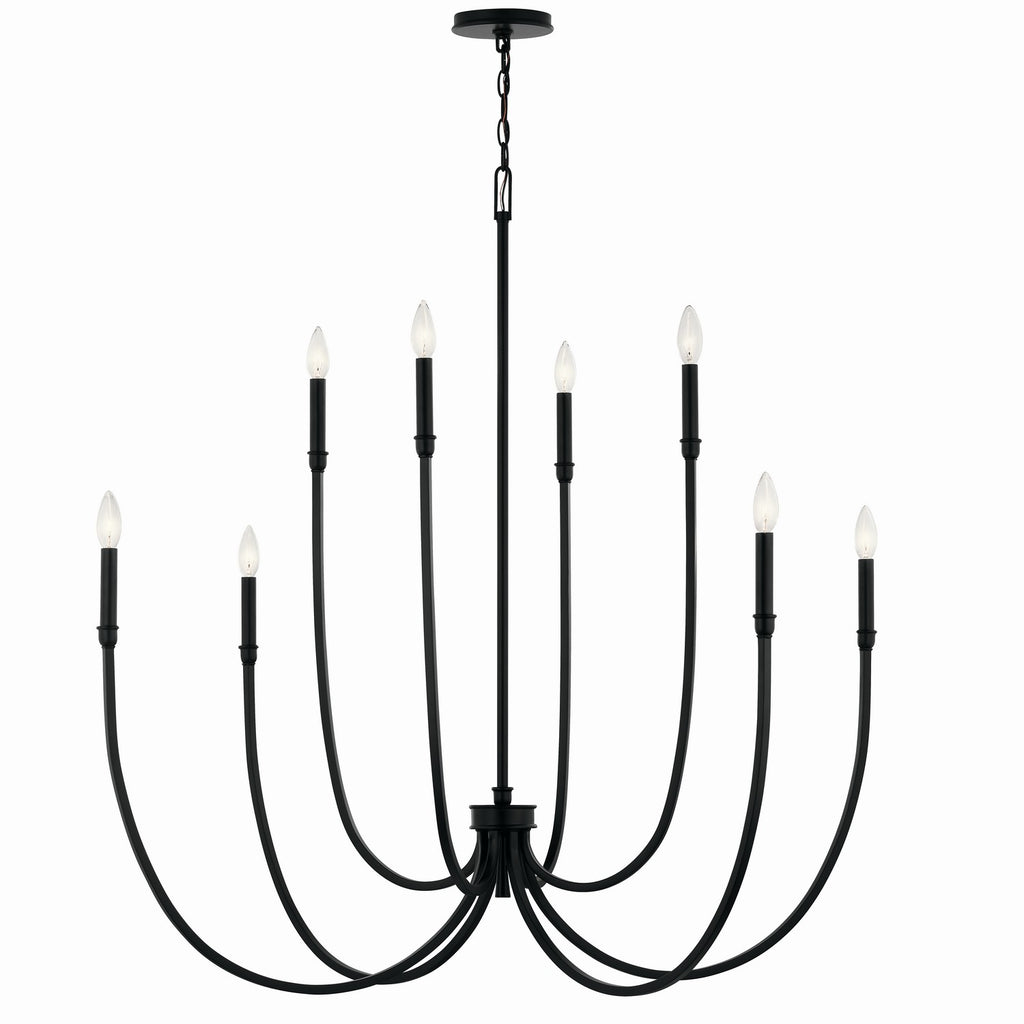 KICHLER 52699BK Malene 45.25 Inch 8 Light Foyer Chandelier In Black