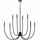KICHLER 52699BK Malene 45.25 Inch 8 Light Foyer Chandelier In Black