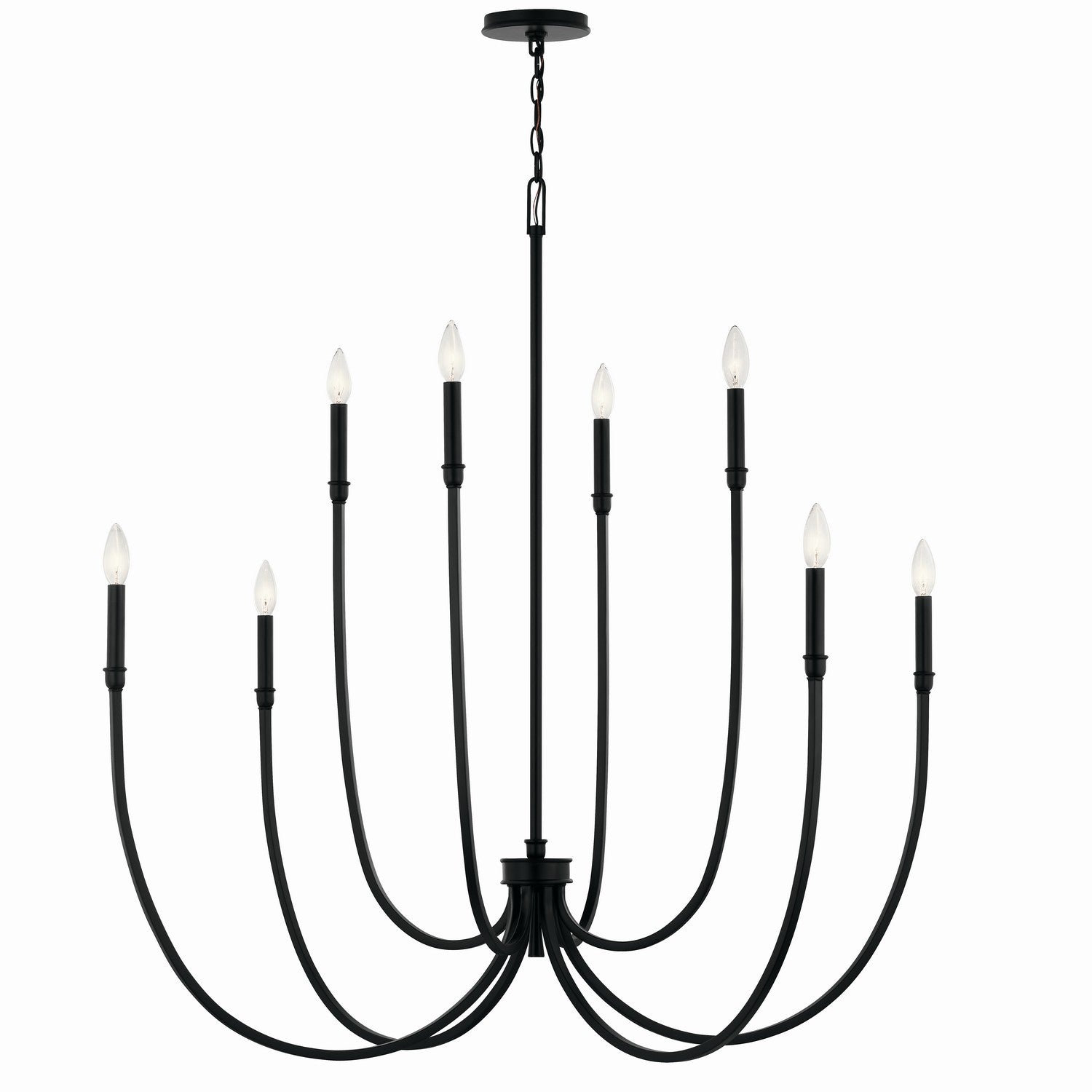 KICHLER 52699BK Malene 45.25 Inch 8 Light Foyer Chandelier In Black