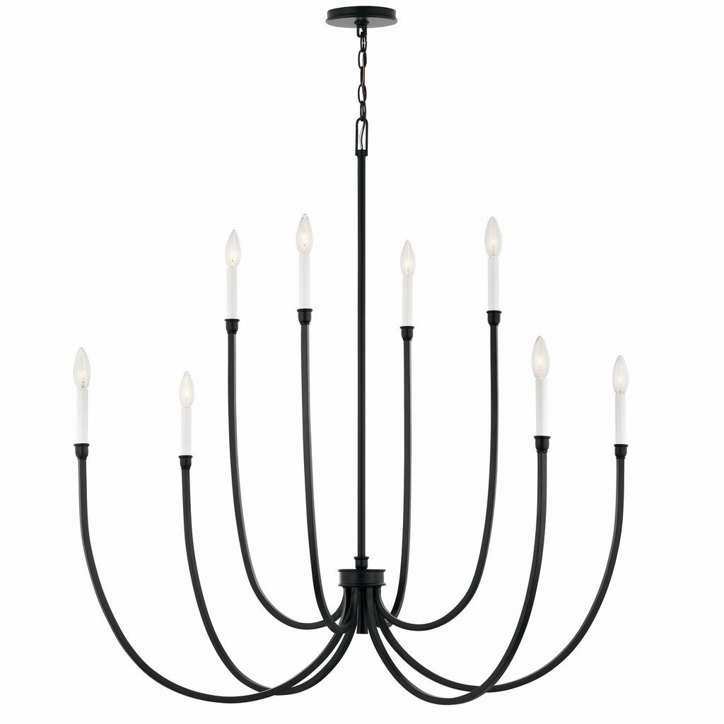 KICHLER 52699BK Malene 45.25 Inch 8 Light Foyer Chandelier In Black