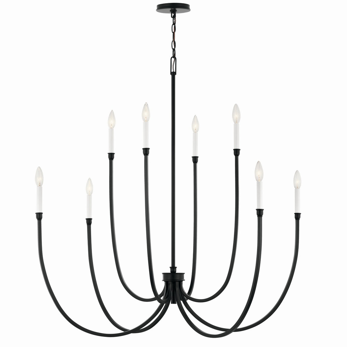 KICHLER 52699BK Malene 45.25 Inch 8 Light Foyer Chandelier In Black