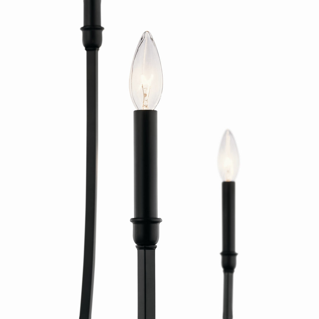 KICHLER 52699BK Malene 45.25 Inch 8 Light Foyer Chandelier In Black