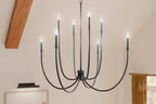 KICHLER 52699BK Malene 45.25 Inch 8 Light Foyer Chandelier In Black