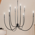 KICHLER 52699BK Malene 45.25 Inch 8 Light Foyer Chandelier In Black