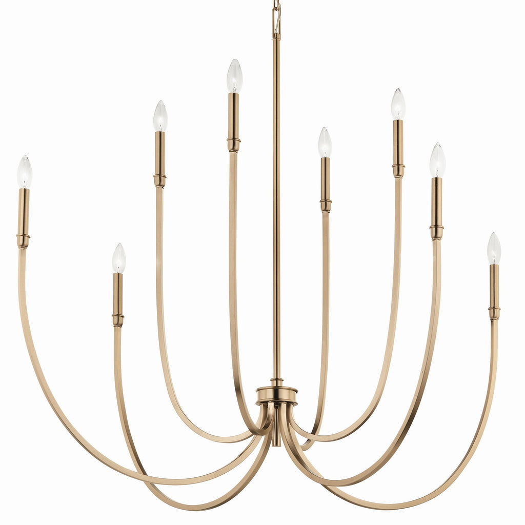 KICHLER 52699CPZ Malene 45.25 Inch 8 Light Foyer Chandelier In Champagne Bronze