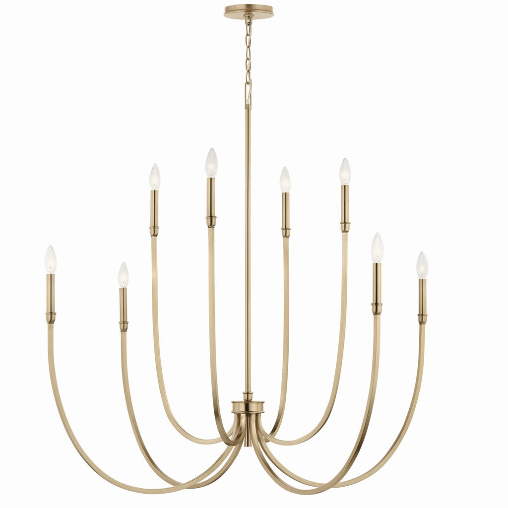 KICHLER 52699CPZ Malene 45.25 Inch 8 Light Foyer Chandelier In Champagne Bronze