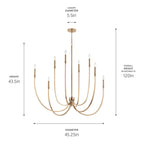 KICHLER 52699CPZ Malene 45.25 Inch 8 Light Foyer Chandelier In Champagne Bronze
