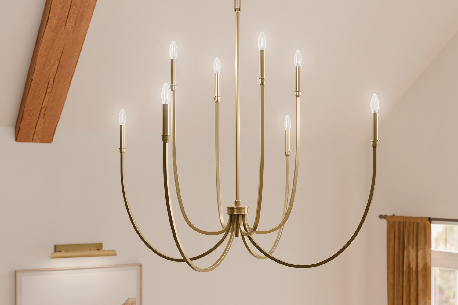 KICHLER 52699CPZ Malene 45.25 Inch 8 Light Foyer Chandelier In Champagne Bronze