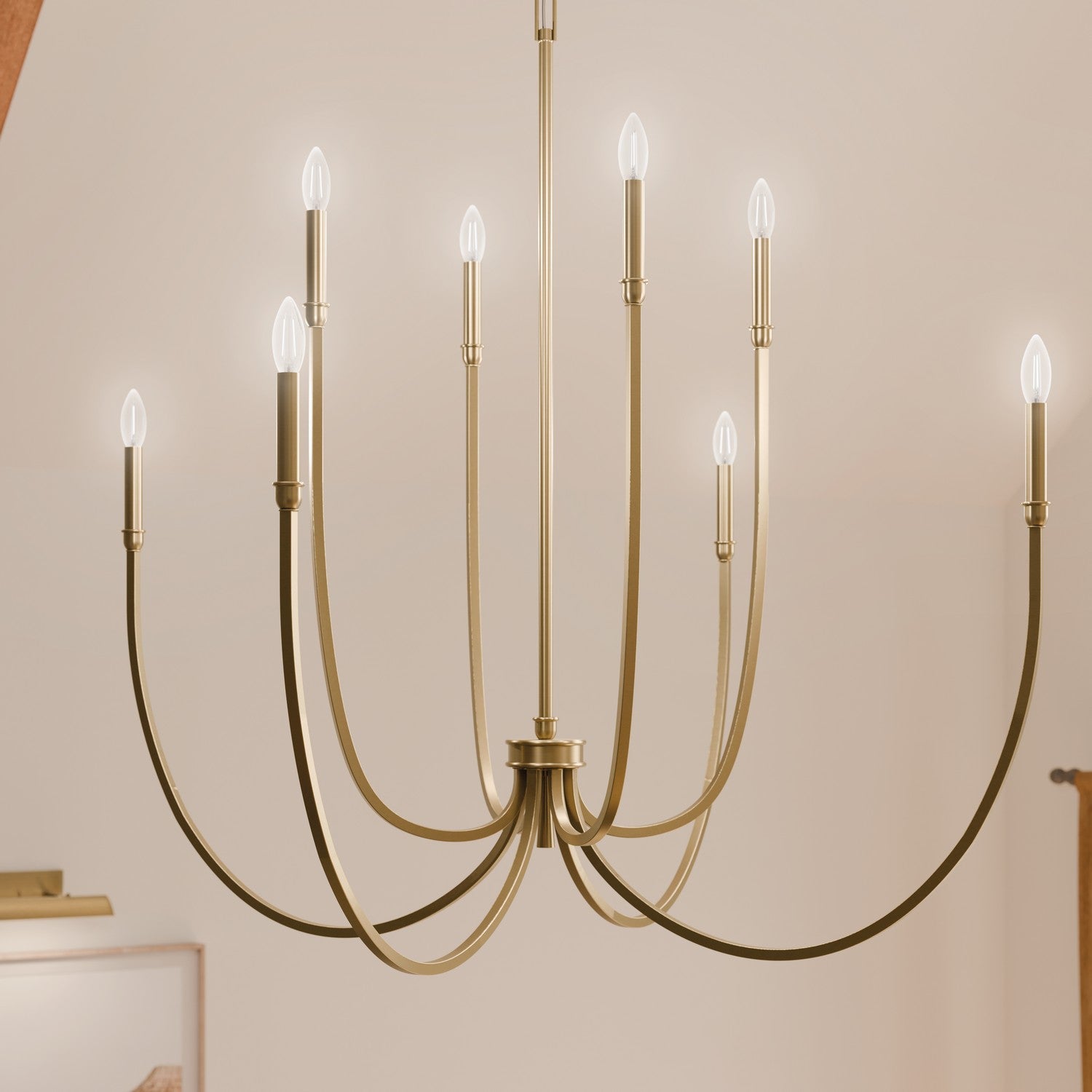 KICHLER 52699CPZ Malene 45.25 Inch 8 Light Foyer Chandelier In Champagne Bronze