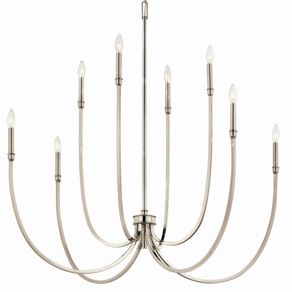 KICHLER 52699PN Malene 45.25 Inch 8 Light Foyer Chandelier In Polished Nickel