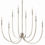 KICHLER 52699PN Malene 45.25 Inch 8 Light Foyer Chandelier In Polished Nickel
