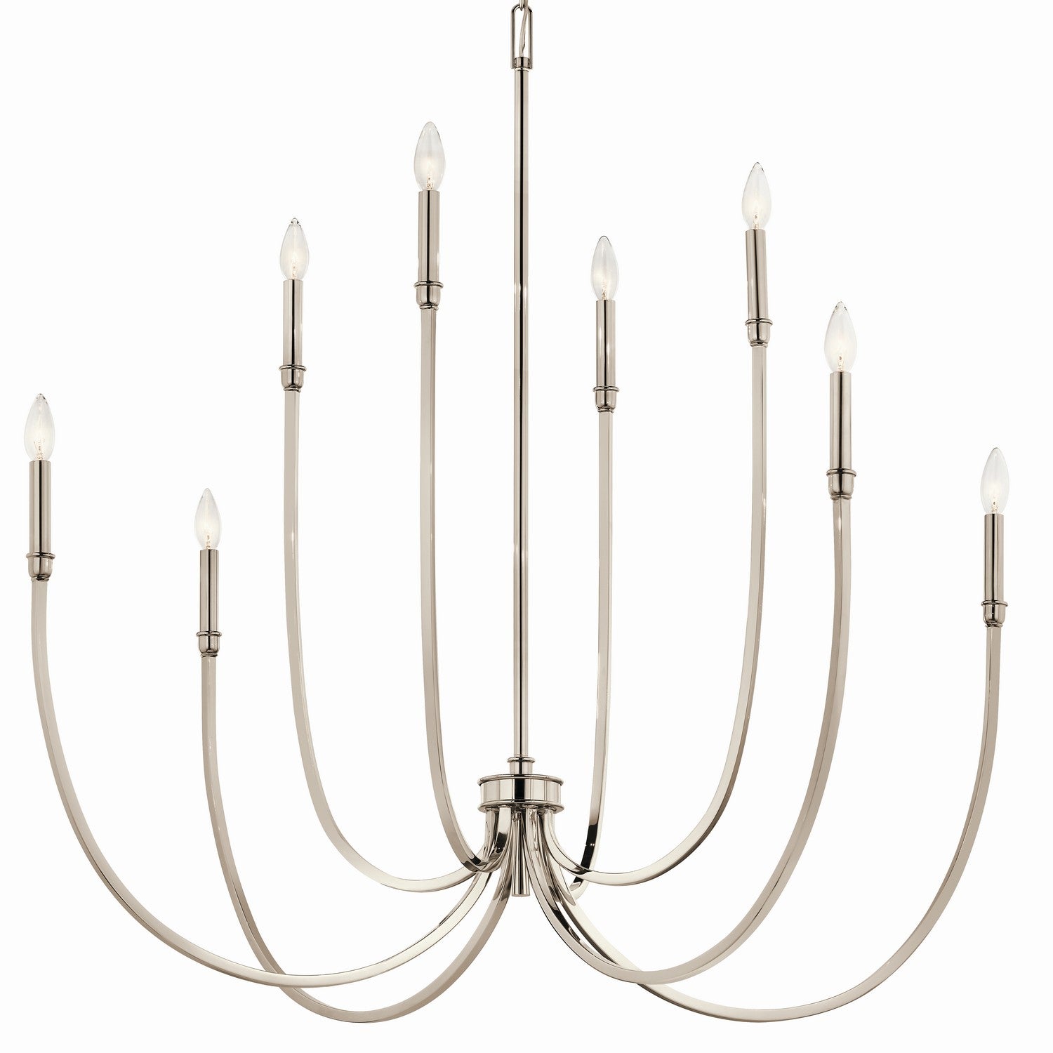 KICHLER 52699PN Malene 45.25 Inch 8 Light Foyer Chandelier In Polished Nickel