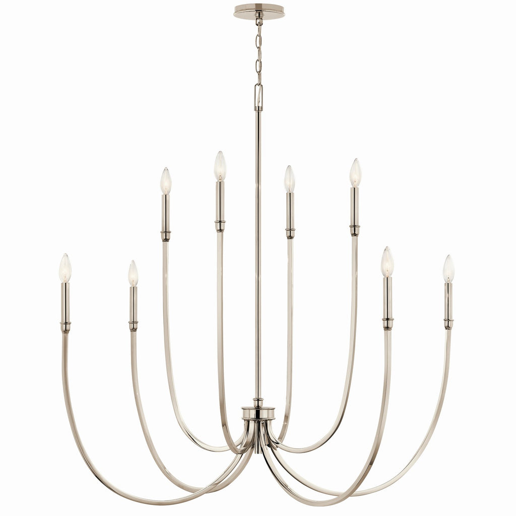 KICHLER 52699PN Malene 45.25 Inch 8 Light Foyer Chandelier In Polished Nickel