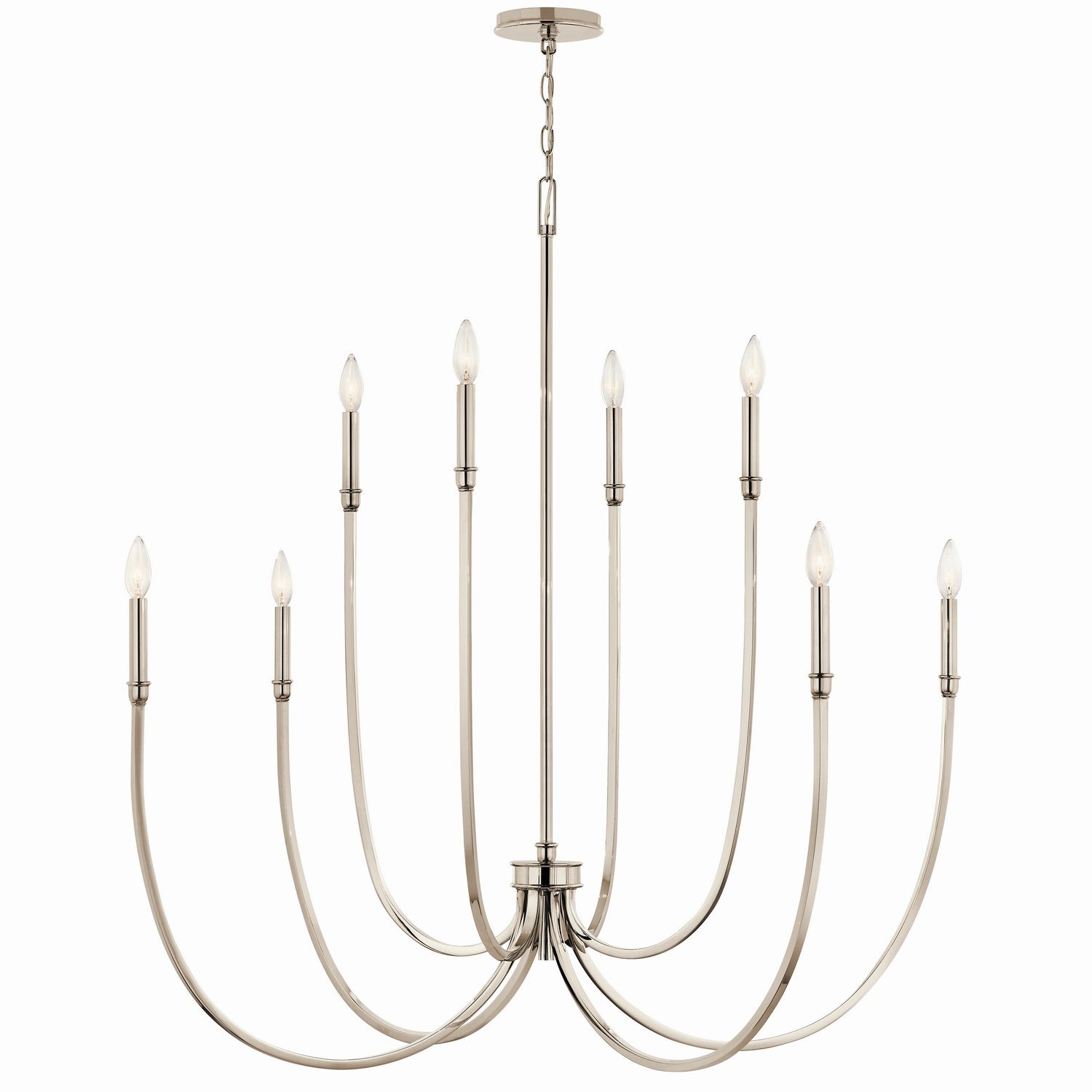 KICHLER 52699PN Malene 45.25 Inch 8 Light Foyer Chandelier In Polished Nickel