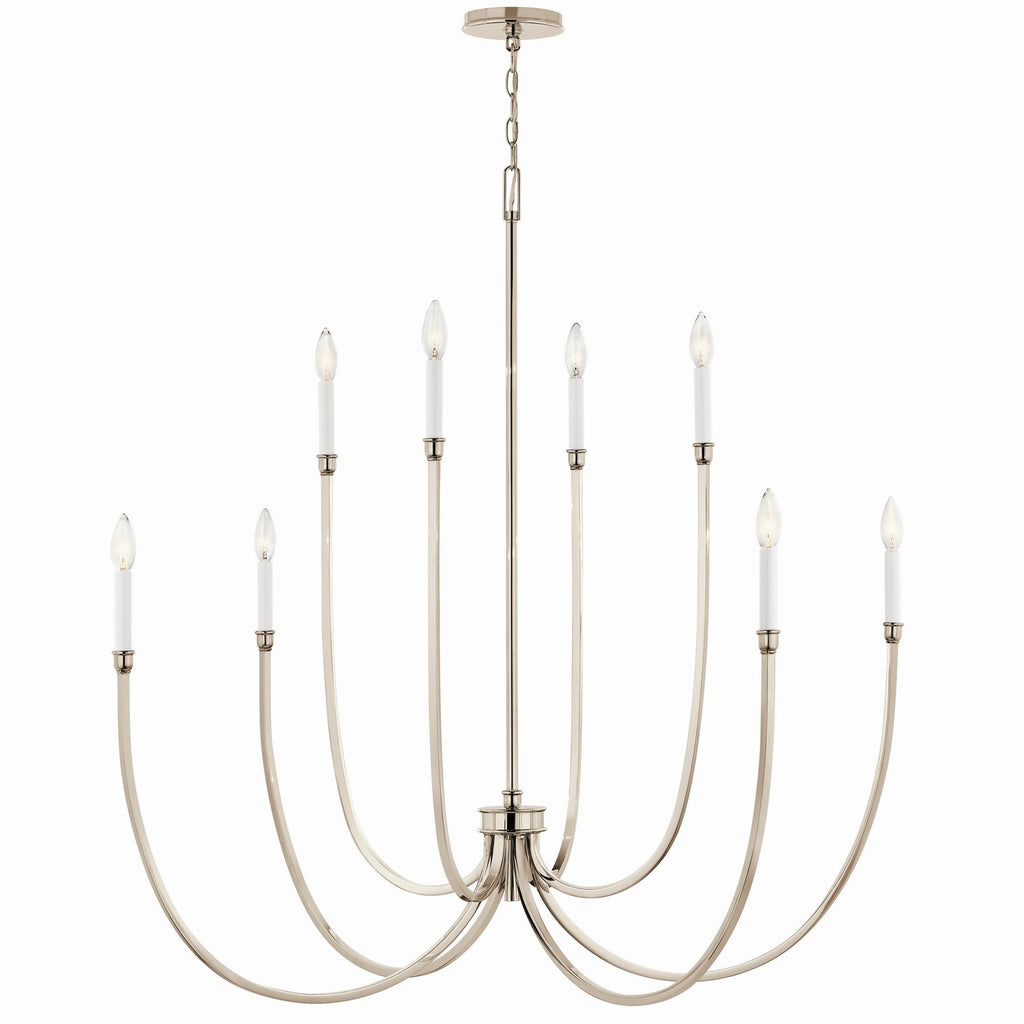 KICHLER 52699PN Malene 45.25 Inch 8 Light Foyer Chandelier In Polished Nickel