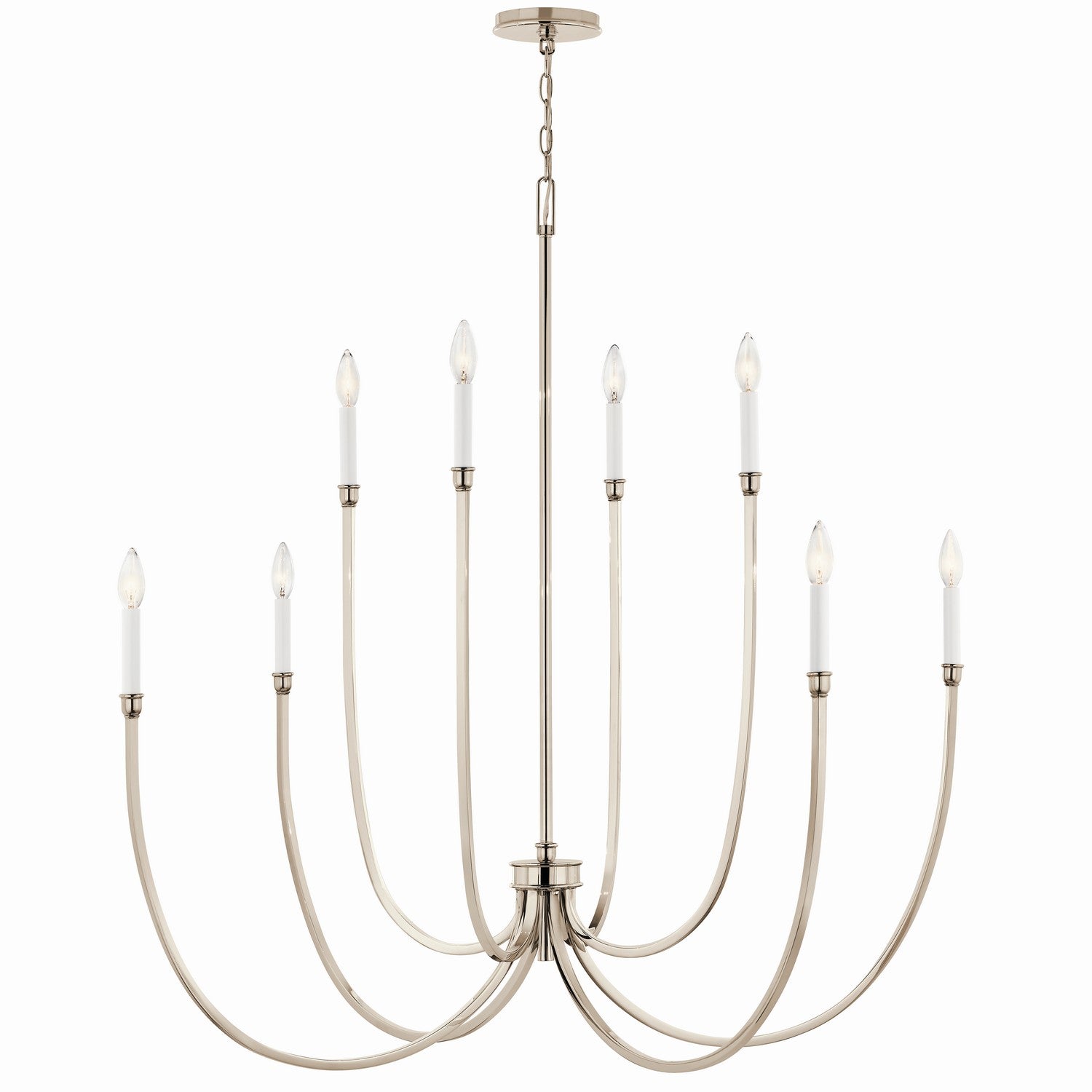 KICHLER 52699PN Malene 45.25 Inch 8 Light Foyer Chandelier In Polished Nickel
