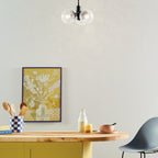 KICHLER 52700BK Silvarious 16.5 Inch 3 Light Convertible Pendant With Clear Crackled Glass In Black