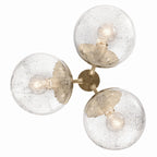 KICHLER 52700CPZ Silvarious 16.5 Inch 3 Light Convertible Pendant With Clear Crackled Glass In Champagne Bronze