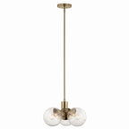 KICHLER 52700CPZ Silvarious 16.5 Inch 3 Light Convertible Pendant With Clear Crackled Glass In Champagne Bronze
