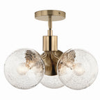 KICHLER 52700CPZ Silvarious 16.5 Inch 3 Light Convertible Pendant With Clear Crackled Glass In Champagne Bronze
