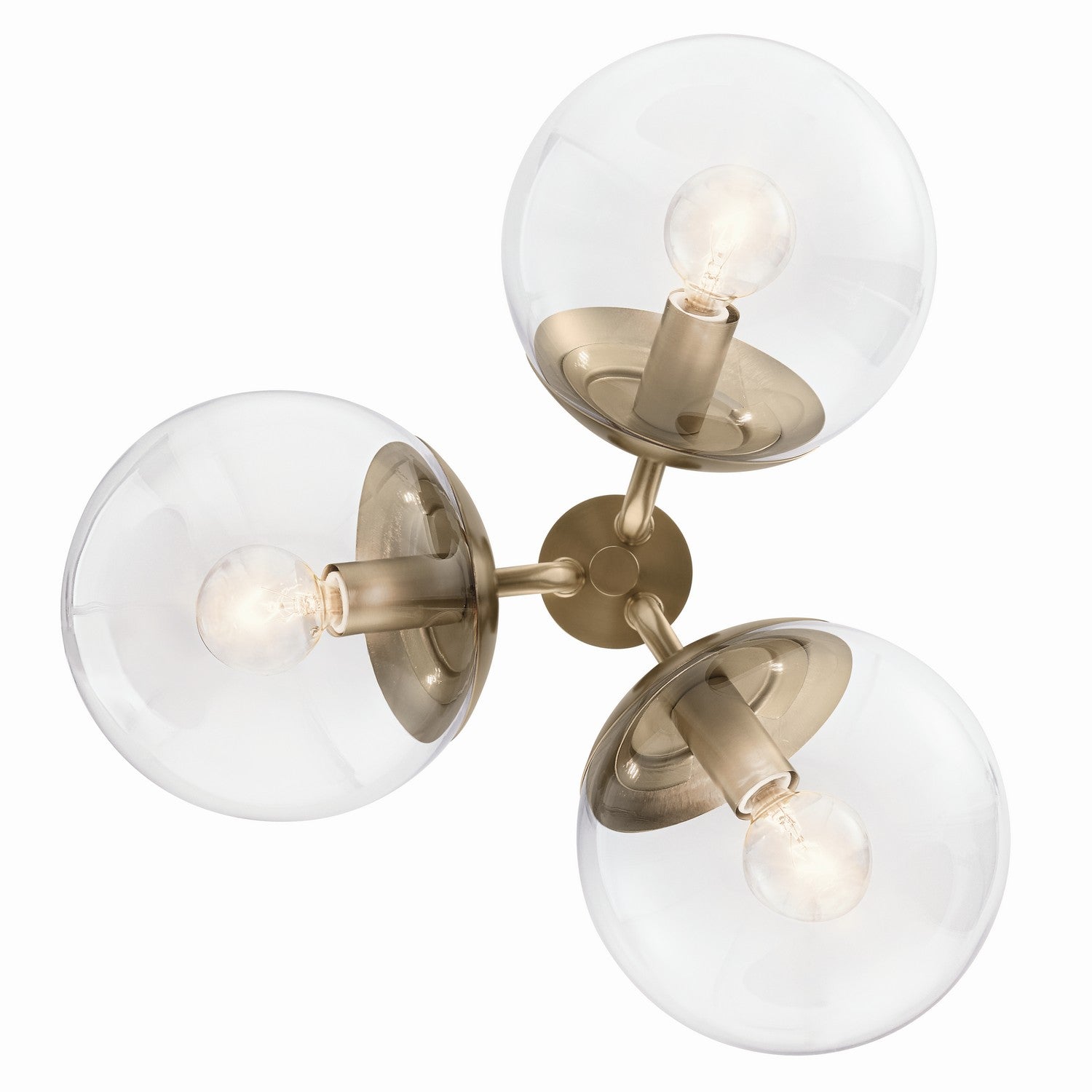 KICHLER 52700CPZCLR Silvarious 16.5 Inch 3 Light Convertible Pendant With Clear Glass In Champagne Bronze
