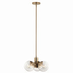 KICHLER 52700CPZCLR Silvarious 16.5 Inch 3 Light Convertible Pendant With Clear Glass In Champagne Bronze