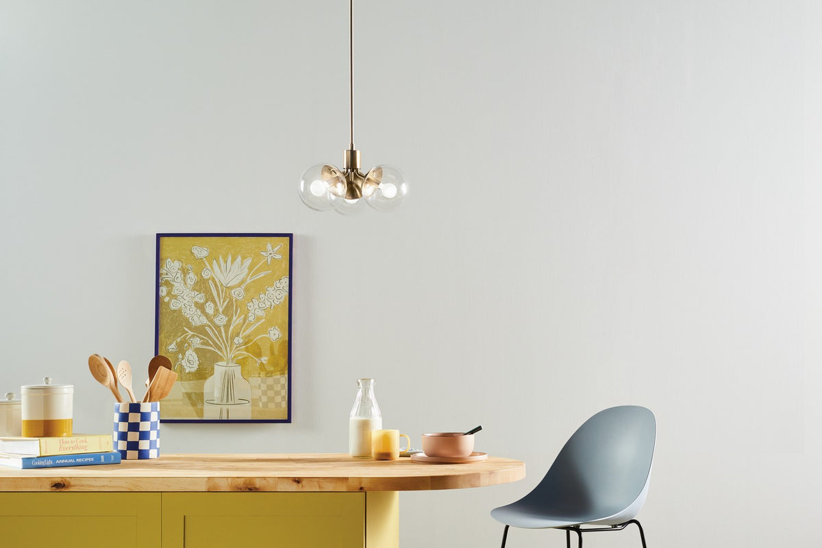 KICHLER 52700CPZCLR Silvarious 16.5 Inch 3 Light Convertible Pendant With Clear Glass In Champagne Bronze