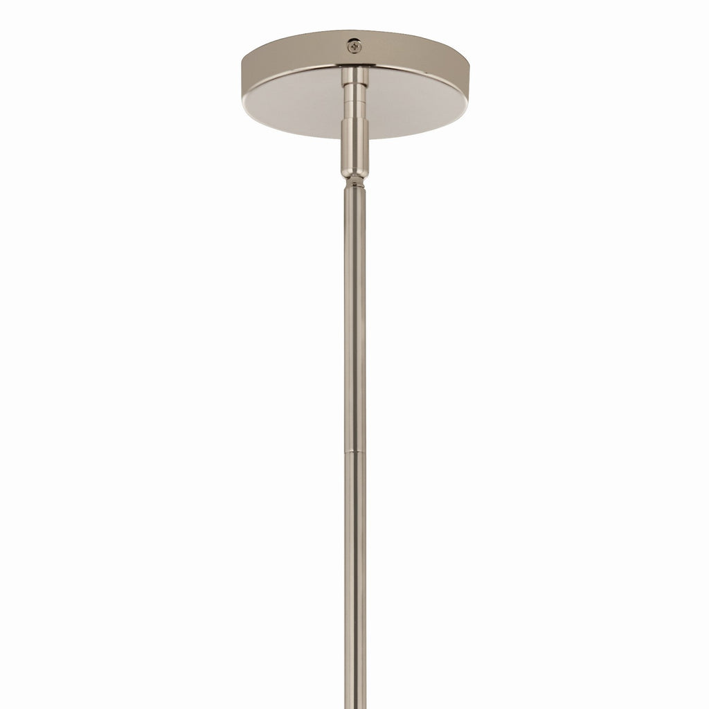 KICHLER 52700PN Silvarious 16.5 Inch 3 Light Convertible Pendant With Clear Crackled Glass In Polished Nickel
