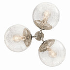 KICHLER 52700PN Silvarious 16.5 Inch 3 Light Convertible Pendant With Clear Crackled Glass In Polished Nickel