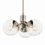 KICHLER 52700PNCLR Silvarious 16.5 Inch 3 Light Convertible Pendant With Clear Glass In Polished Nickel