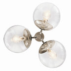 KICHLER 52700PNCLR Silvarious 16.5 Inch 3 Light Convertible Pendant With Clear Glass In Polished Nickel