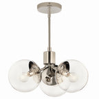 KICHLER 52700PNCLR Silvarious 16.5 Inch 3 Light Convertible Pendant With Clear Glass In Polished Nickel