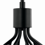 KICHLER 52701BK Silvarious 30 Inch 12 Light Convertible Chandelier With Clear Crackled Glass In Black