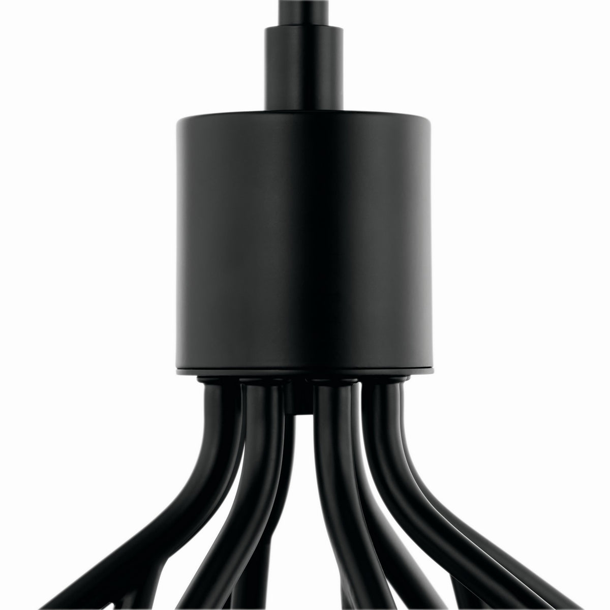 KICHLER 52701BK Silvarious 30 Inch 12 Light Convertible Chandelier With Clear Crackled Glass In Black