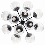 KICHLER 52701BKCLR Silvarious 30 Inch 12 Light Convertible Chandelier With Clear Glass In Black