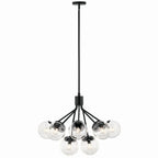 KICHLER 52701BKCLR Silvarious 30 Inch 12 Light Convertible Chandelier With Clear Glass In Black
