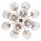 KICHLER 52701CPZ Silvarious 30 Inch 12 Light Convertible Chandelier With Clear Crackled Glass In Champagne Bronze