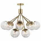 KICHLER 52701CPZ Silvarious 30 Inch 12 Light Convertible Chandelier With Clear Crackled Glass In Champagne Bronze