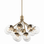 KICHLER 52701CPZCLR Silvarious 30 Inch 12 Light Convertible Chandelier With Clear Glass In Champagne Bronze