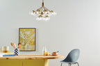 KICHLER 52701CPZCLR Silvarious 30 Inch 12 Light Convertible Chandelier With Clear Glass In Champagne Bronze