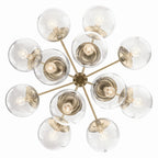 KICHLER 52701CPZCLR Silvarious 30 Inch 12 Light Convertible Chandelier With Clear Glass In Champagne Bronze