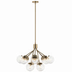 KICHLER 52701CPZCLR Silvarious 30 Inch 12 Light Convertible Chandelier With Clear Glass In Champagne Bronze
