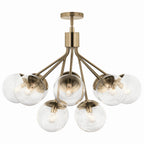 KICHLER 52701CPZCLR Silvarious 30 Inch 12 Light Convertible Chandelier With Clear Glass In Champagne Bronze