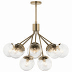 KICHLER 52701CPZCLR Silvarious 30 Inch 12 Light Convertible Chandelier With Clear Glass In Champagne Bronze