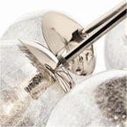 KICHLER 52701PN Silvarious 30 Inch 12 Light Convertible Chandelier With Clear Crackled Glass In Polished Nickel