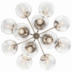 KICHLER 52701PNCLR Silvarious 30 Inch 12 Light Convertible Chandelier With Clear Glass In Polished Nickel