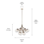 KICHLER 52701PNCLR Silvarious 30 Inch 12 Light Convertible Chandelier With Clear Glass In Polished Nickel